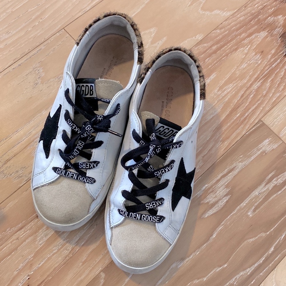 Golden Goose. Leopard horse hair trim. Size 35/5. EEUC
